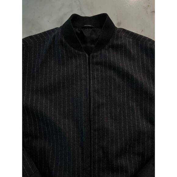 $5050 Hermes "Blouson Bord Cote" Wool Bomber Jacket Grey Pinstripe Men Size IT50 - Picture 2 of 16